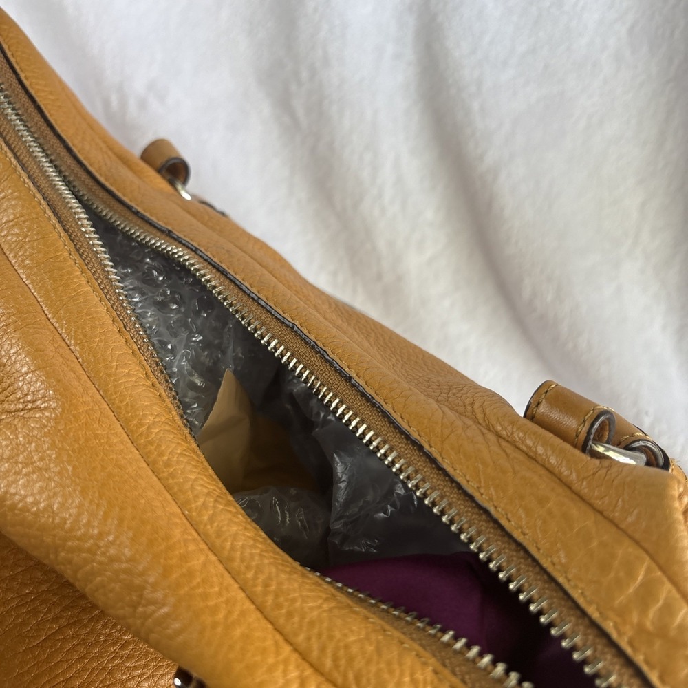 Y2K COACH Alexandra Orange Pebble Leather Convertible Shoulder Bag Charm 15273 - Picture 13 of 16